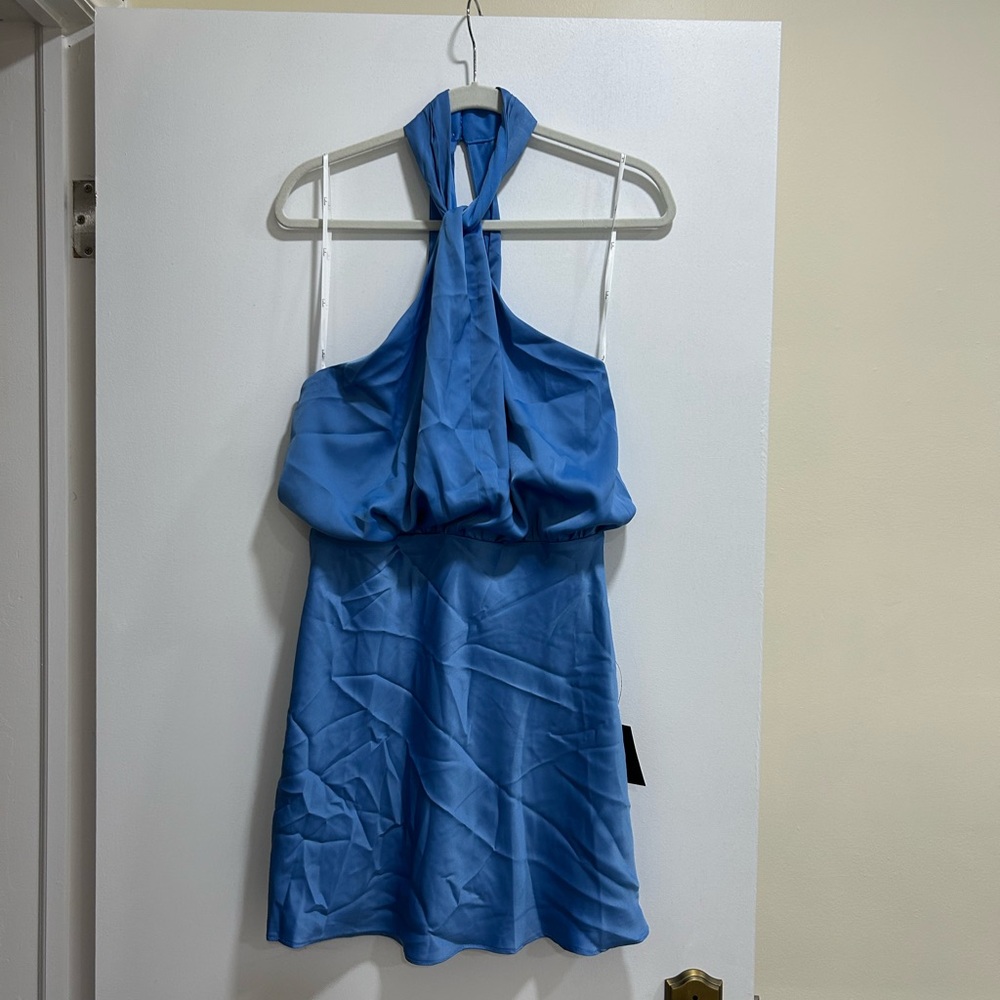 Blue Halter Neck Dress